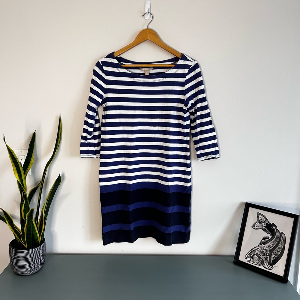 Banana Republic Blue Striped Dress - Size Small - Picture 3 of 9